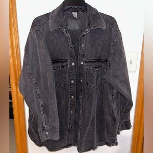 &Denim Black jeans Shacket Jacket